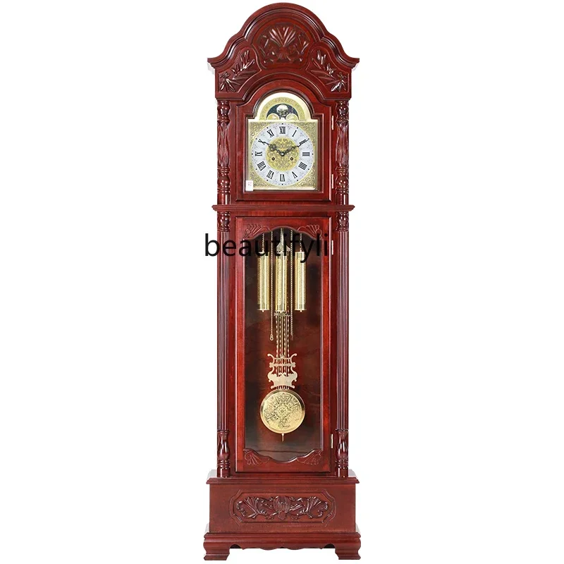 

Floor clock Living room Household machinery New Chinese retro winding old clockwork clock Large pendulum clock