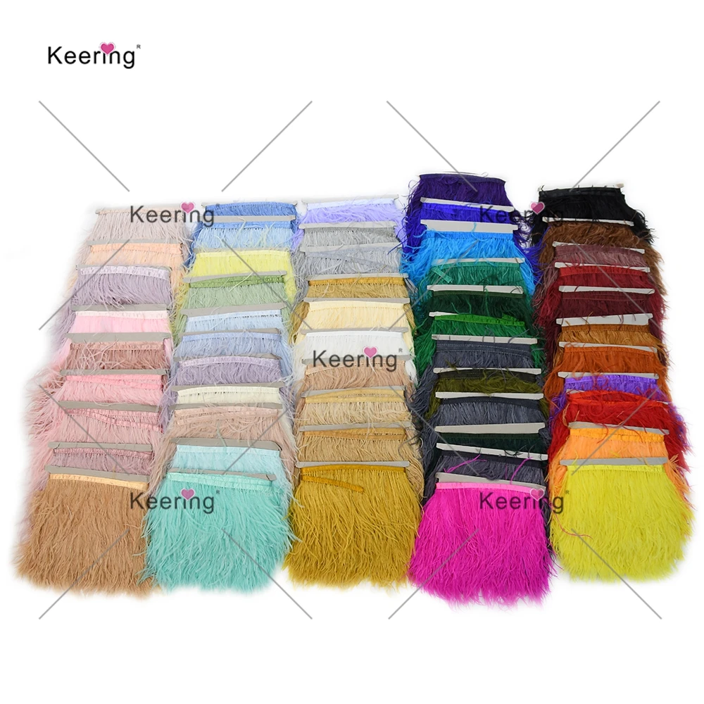 

10M Black Ostrich Feathers Trim Fluffy Feather Fringe for Crafts Wedding Party Decoration Ribbon for Dress Clothing Sewing