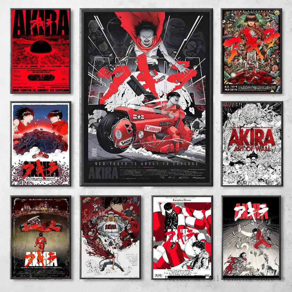 Anime A-Akira Movie Retro Poster Stickers Living Room Bedroom Entrance Cafe Wall Art Decoration Painting