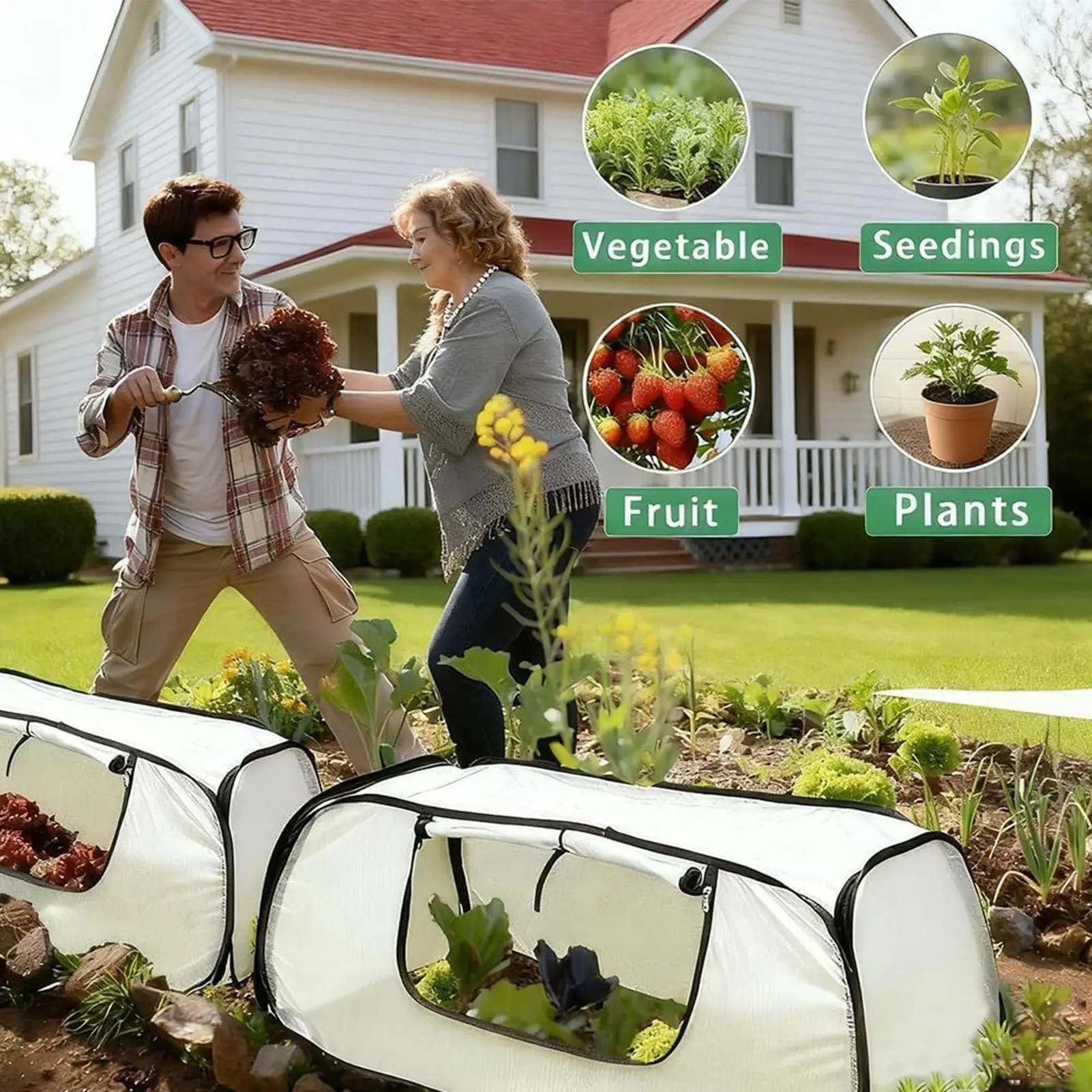 

Row Covers For Garden Breathable Mesh Planter Accessories With Zipper Garden Bed Cover For Outdoor Winter Cold Weather Freezing