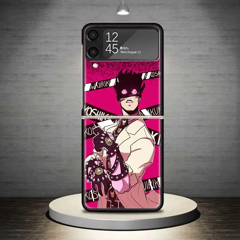 JoJo Adventure Killer Queen Phone Case For Samsung Galaxy Z Flip 6 5 4 3 5G Shockproof Cover Z Flip6 ZFlip5 Flip3 Flip4 Luxury S