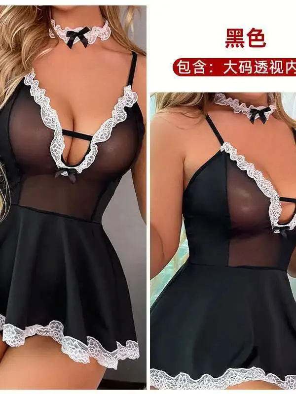 Seksowna elastyczna kamizelka z perspektywą Hollow Lace Edge Fit And Flare Dresses Korean Style Soft Girl Off Shoulder V Neck Dress A5