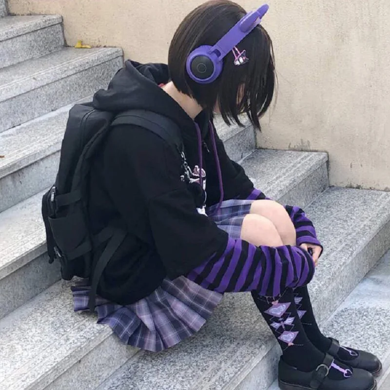 Autumn Loose  Lolita Casual Cartoon Long Sleeve Anime Hoodies Women Hip Hop Harajuku Kawaii Lolita Vintage Hooded Sweatshirt