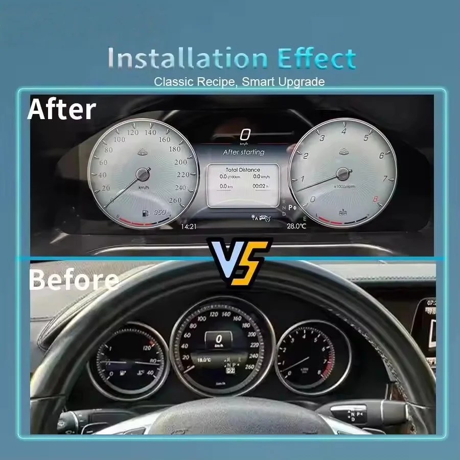 Odometer Car Digital Cluster Virtual Cockpit For Mercedes Benz E Class W212 2009-2016 Auto Instrument Speed Meter Screen