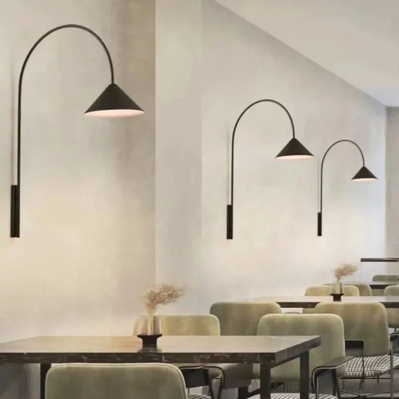 

Современный минималистичный настенный светильник, скандинавский креативный фон, светотехника, украшение для ресторана, гостиной, длинные настенные светильники