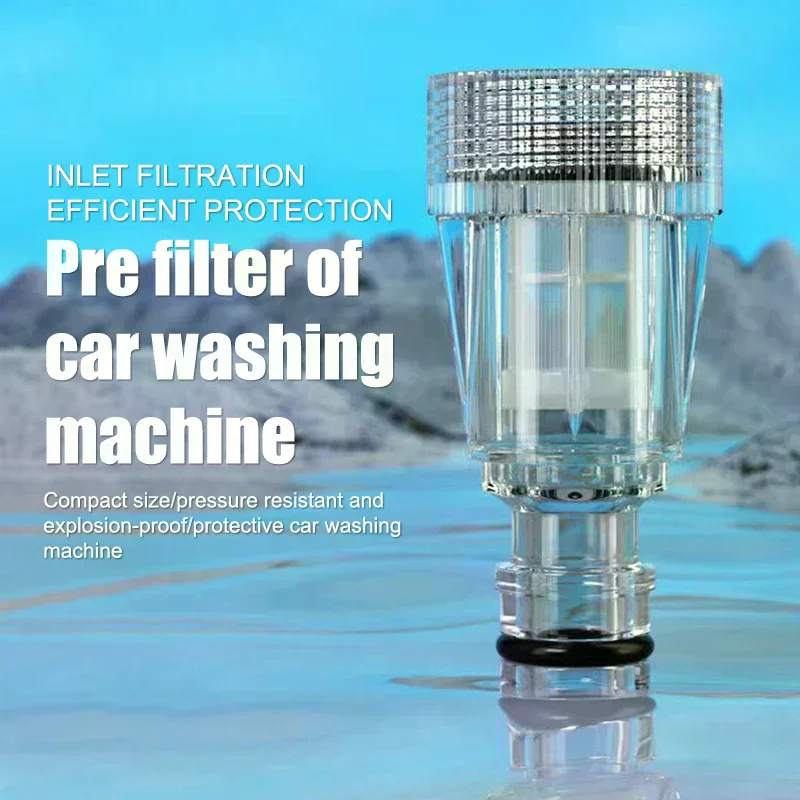 3/4 inch high-pressure cleaning machine, 5-piece garden hose adapter, transparent plastic inlet filter replacement tool