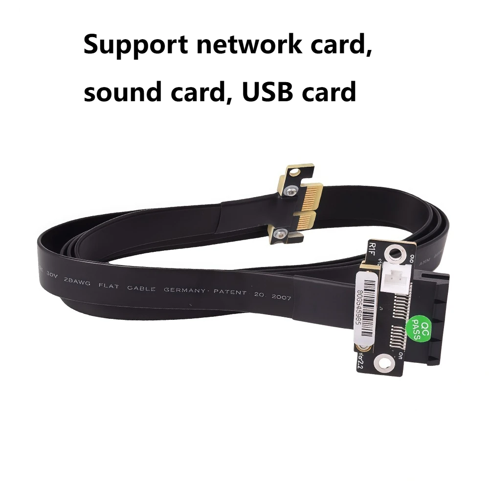PCI-E 3.0X1 إشارة تمديد الناهض كابل مزدوج 90 درجة الزاوية اليمنى 8G/bps لشبكة الصوت بطاقة USB الاصبع الذهبي 3-100 سنتيمتر