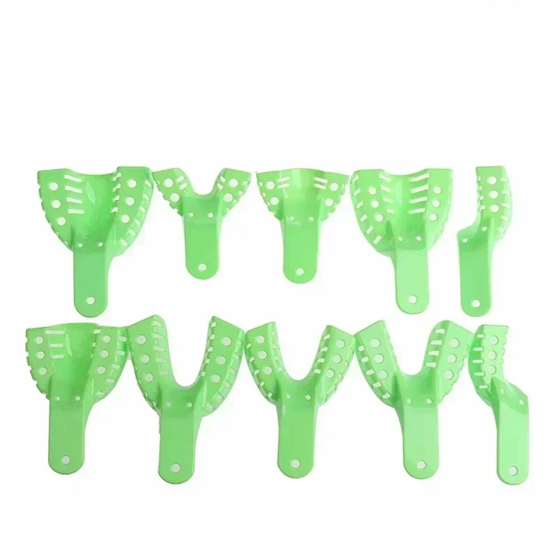

10pcs Dental plastic impression tray impression metal mesh, Plastic Metal Materials Dental Impression Trays