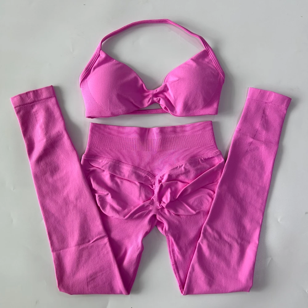 Pericic 2-teiliges Set für Damen, Trägerloses Yoga-BH-Sporttop, Workout-Leggings-Set, Nahtloses Gym-Set, Fitnesskleidung, Activewear – Detail 17