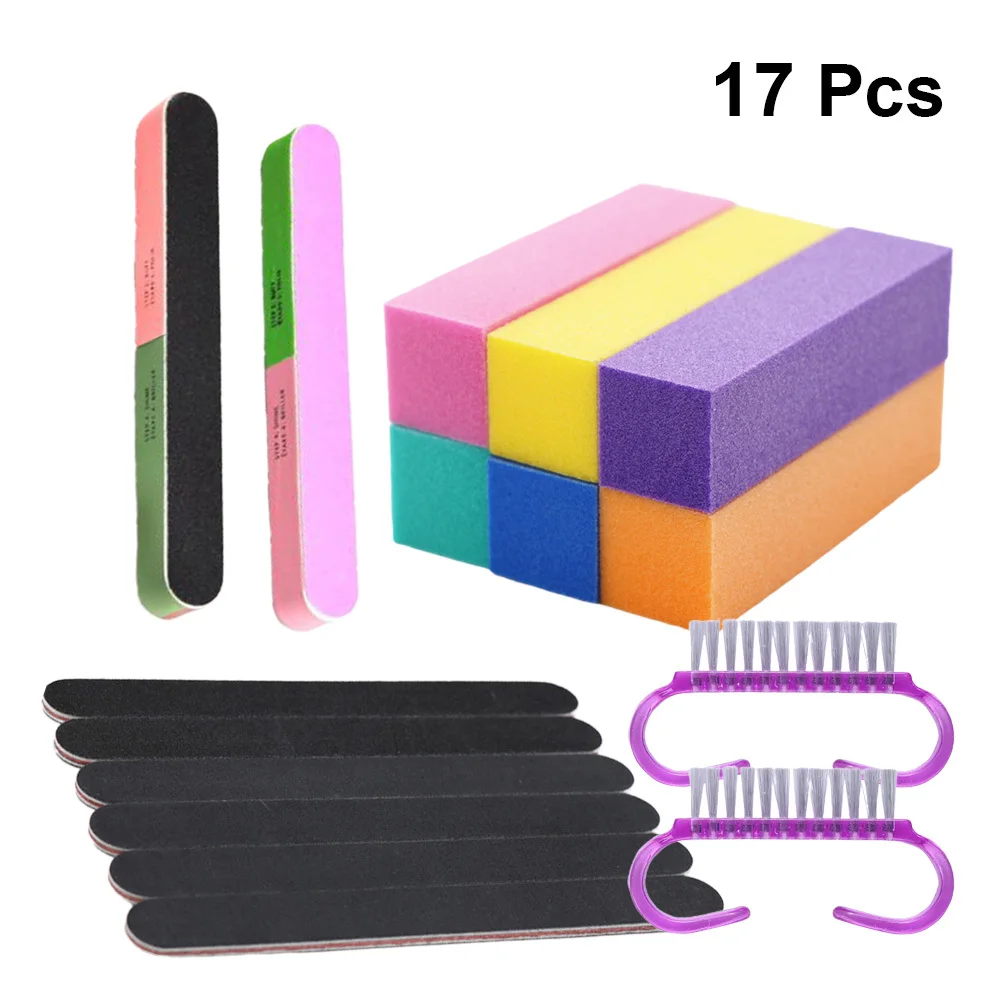 

1 Set Of Polishing Buffers Nail Files Sanding Stripe Manicure Tool For Natural Acrylic Fake Nails Women Girls Pedicure Prep Mini