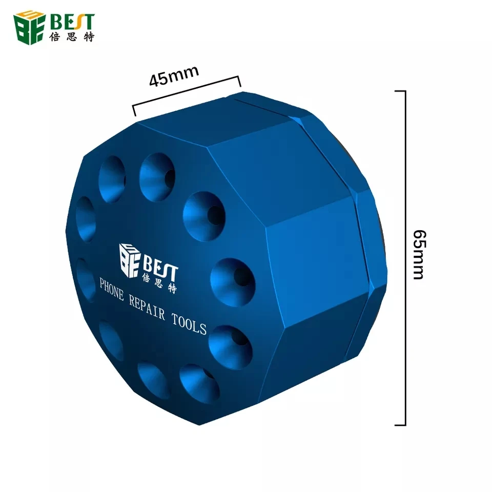 BST Rotating Magnetic Screwdriver Storage Holder Aluminum Screwdriver Container Mobile Phone Tools Storage Box Platform Repair