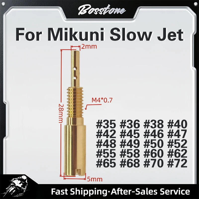 1pcs 28MM M4 #35 to #72 Carburetor Slow Pilot Jet For Mikuni VM28/486 Kawasaki KZ Z1 RS34 - 40 TM33-40 BS Vice Injector Nozzle