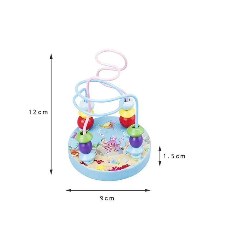 Baby Montessori Educatief Wiskunde Speelgoed Houten mini Cirkels Kraal Draad Doolhof Achtbaan Abacus Puzzel speelgoed Voor Kinderen Jongen Meisje Gift