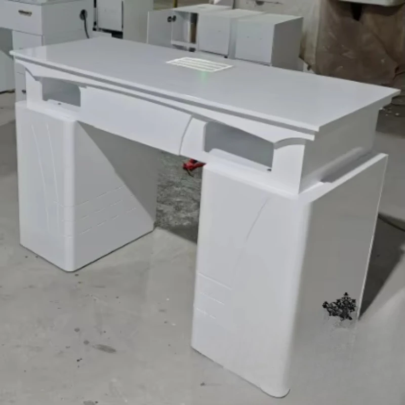 Salon Furniture Nail Technician Table Pedicure Studio Nail Art Table White Table with Vacuum