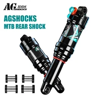 Amortiguador Trasero para Bicicleta de Montaña AGSHOCKS, Amortiguador de Aire para Descenso, 165/190/210 mm, Amortiguación de Rebote Ajustable, Suspensión Trasera, Cámaras de Aire Dobles