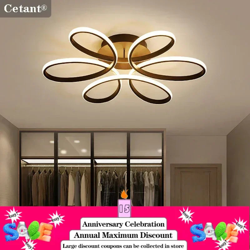 Modern LED Ceiling Lights 30/60CM June Grass Black White Lighting Bedroom Living Room Corridor Balcony Hotel Indoor Decor Lamps