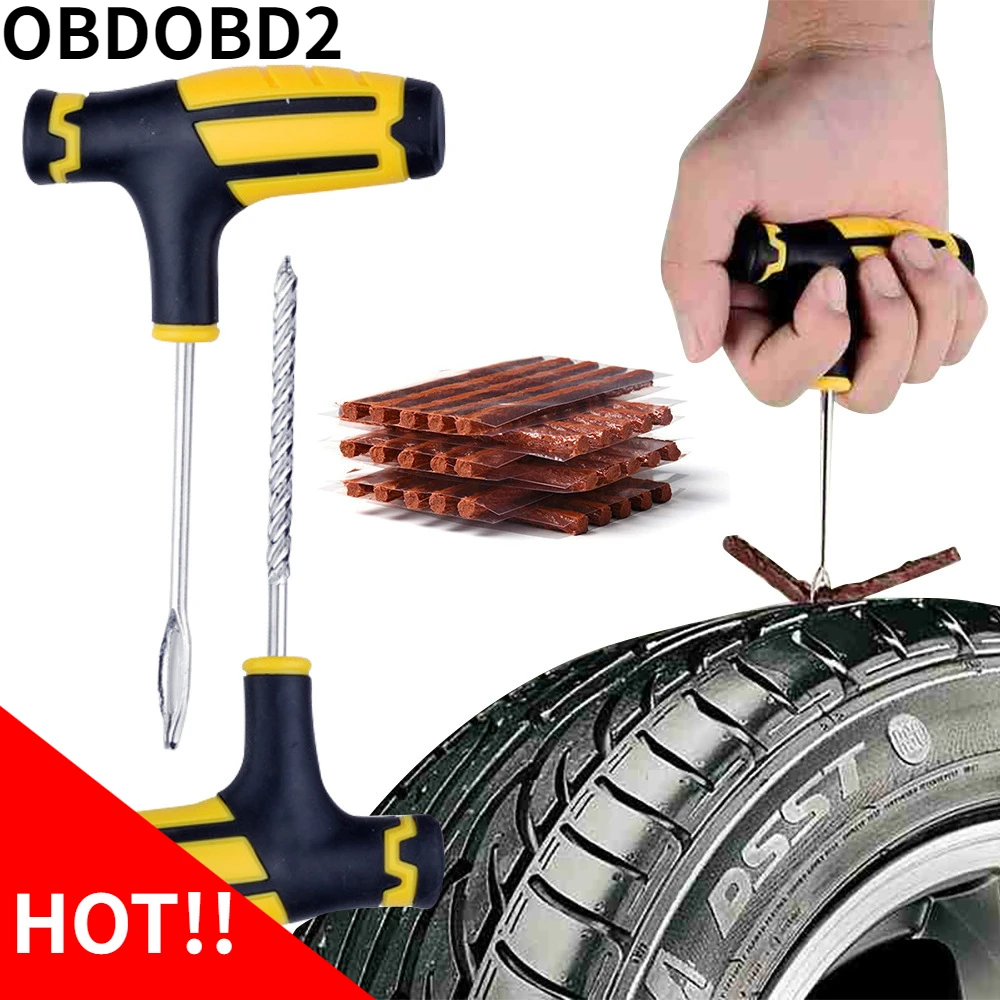 

2024 New Car Tire Repair Tool Tire Repair Kit Studding Set Auto Bike Tubeless Tire Tyre Puncture Plug Garage Repair Tool Kit HOT