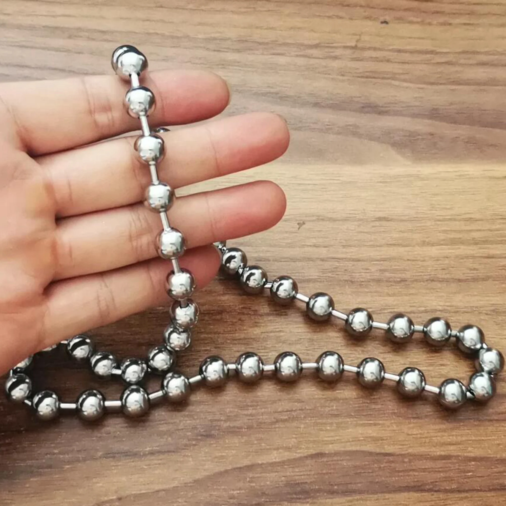 3meter Lot in Bulk Stainless Steel Huge 8/10/12mm Ball Beads Chain Jewelry Findings Marking DIIY Necklace For Mens