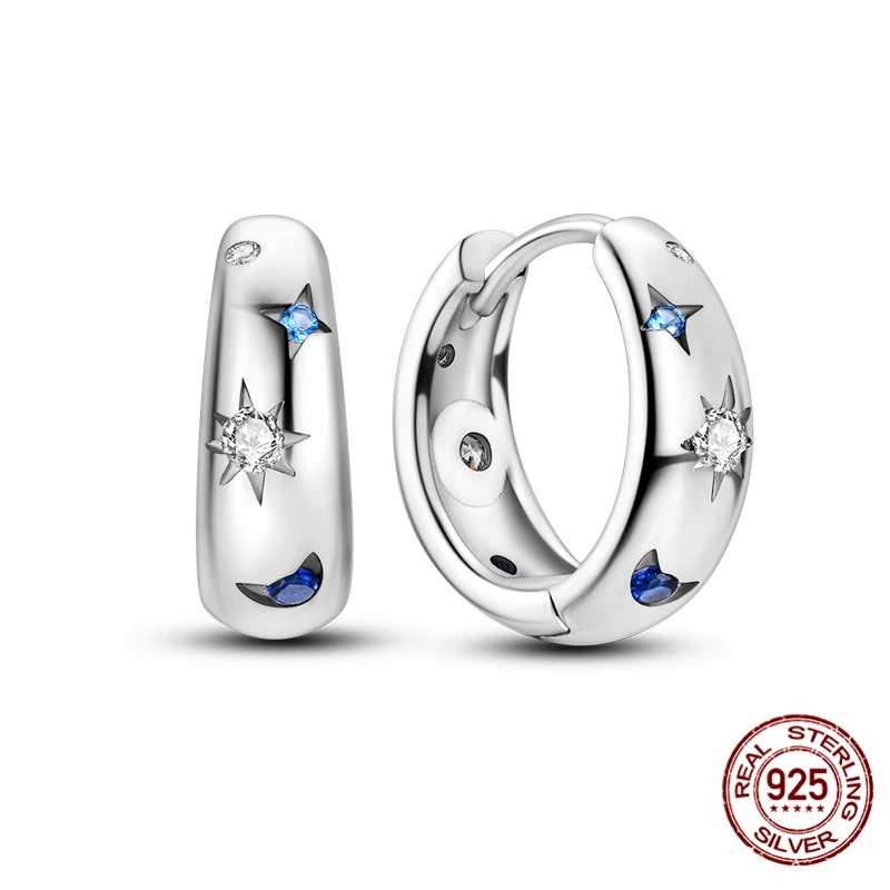 

High-quality S925 sterling silver earrings, women's hoop earrings, anniversary and wedding jewelry gifts.
