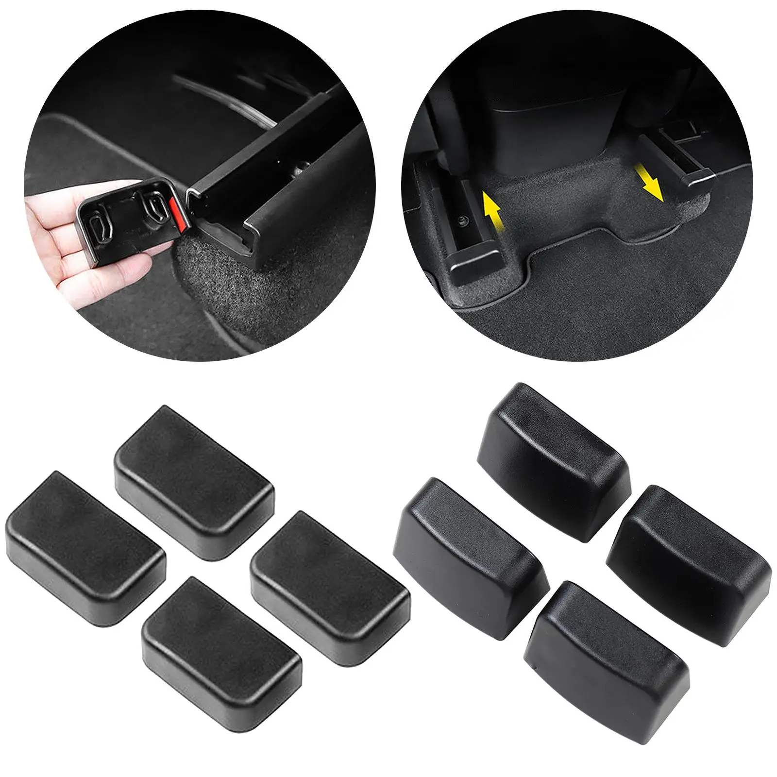 

Rear Seat Slide Rail Anti Kick Soft Plug Rubber Interior Decor Black for Tesla Model 3 Y Protective Cover