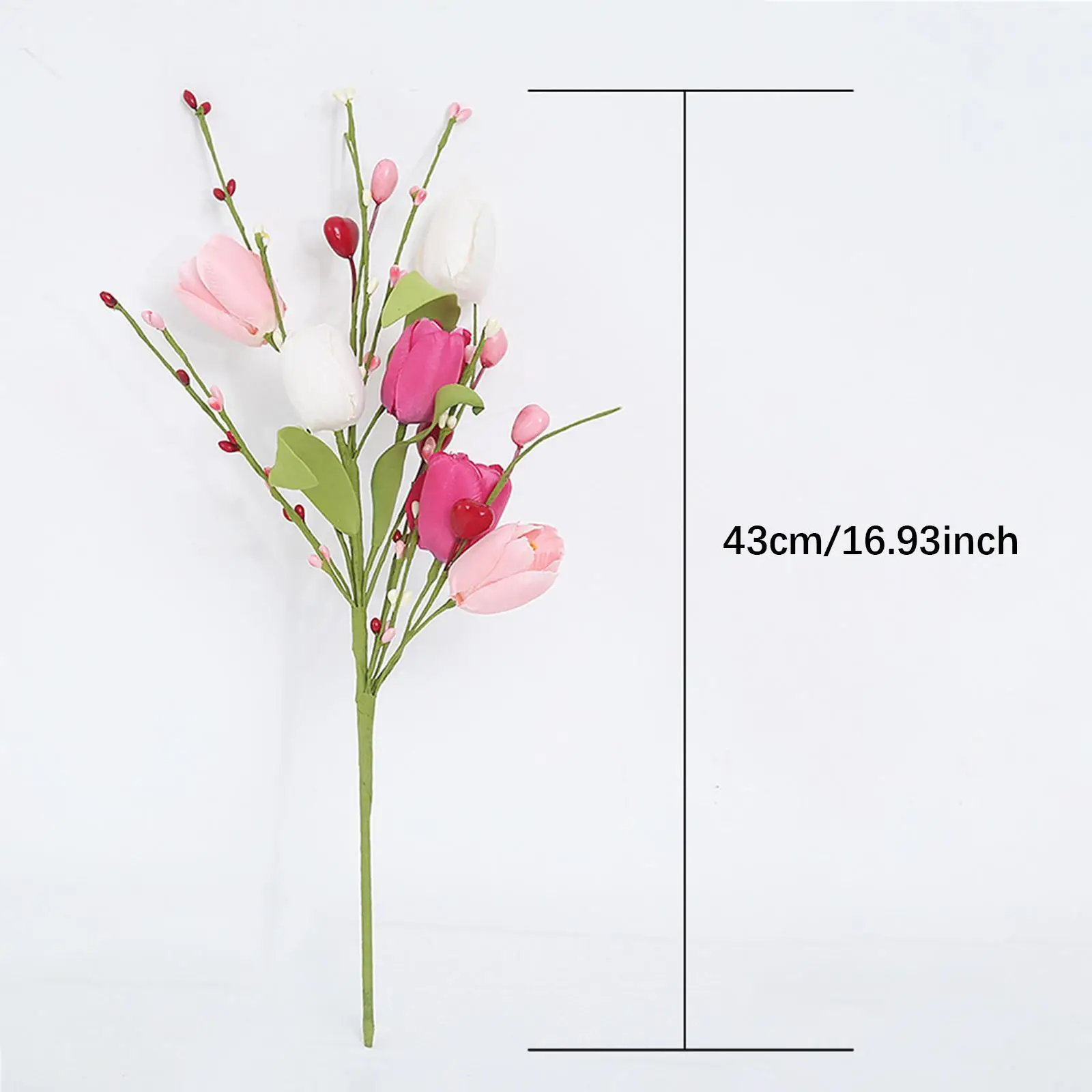 5Pcs Artificial Tulip Flower Branches Gift for Farmhouse Festival Mother Day