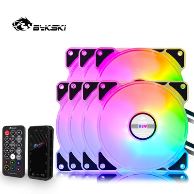 Bykski Pc Fall Fan Einstellen RGB Lüfter 120mm Ruhig Remote Computer Kühler Kühlung Licht LED 5V A-RGB fall Fan CPU PC