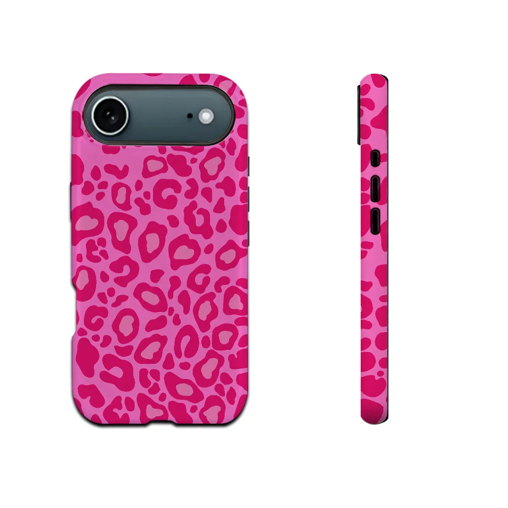 For IPhone 17 Air16 15 14 13 12 11 Pro Max Case Pink Leopard Print PC Shockproof Protect Cover For IPhone 14 15 16 Plus Fundas