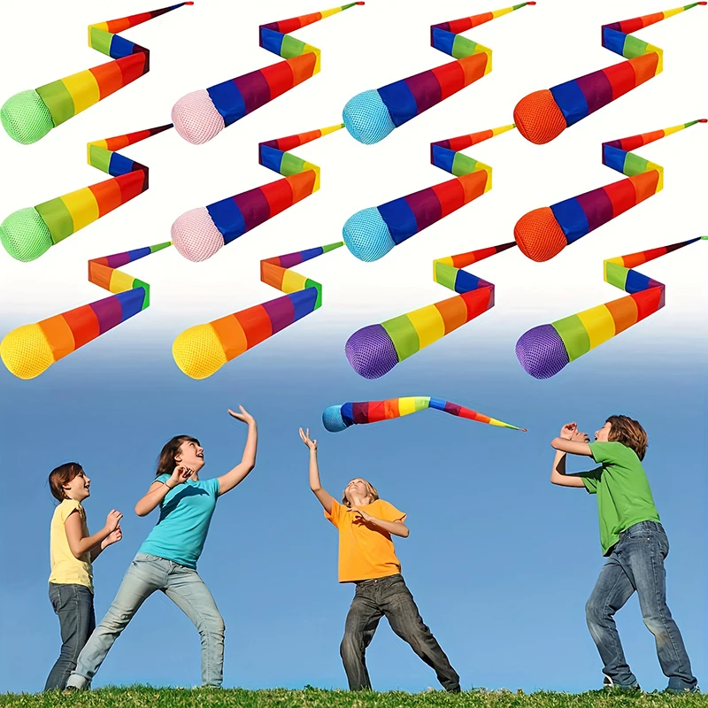 1-4PCS Rainbow Comet Ball Soft Tail Throwing Catching Ball for Indoor Outdoor Park Sports Coordination Training