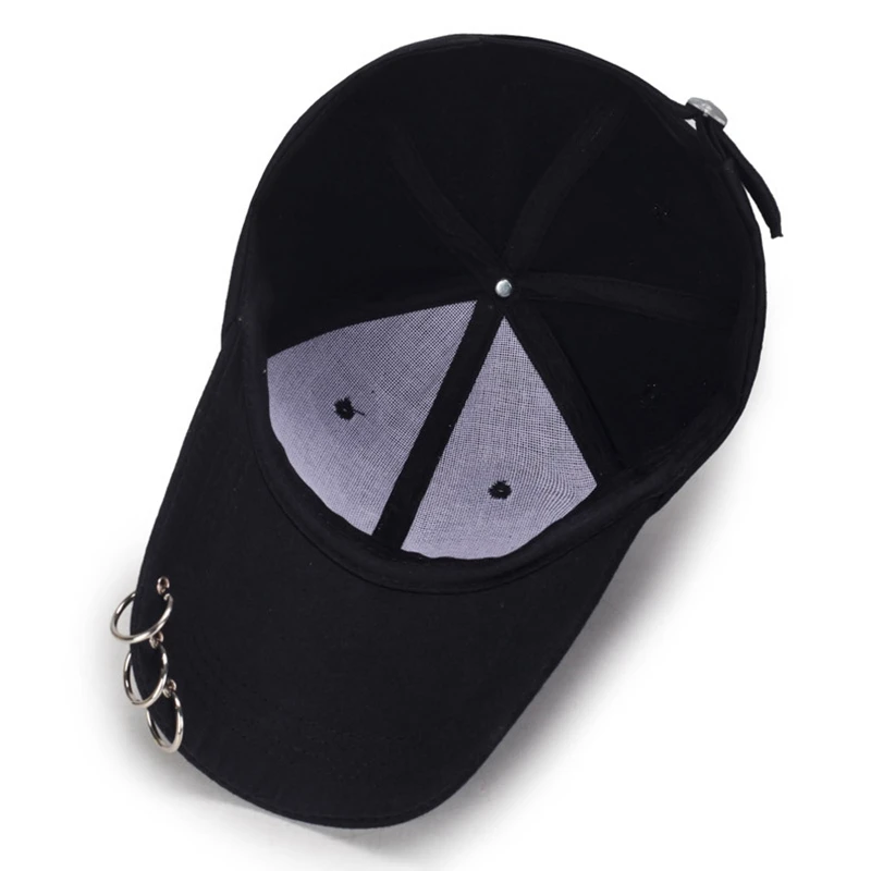 Unisex Metal Rings Breathable GolfBaseball Caps Women Men Outdoor Sports Sunhat Gothic Punk Style Snapback Visors Hat Summer