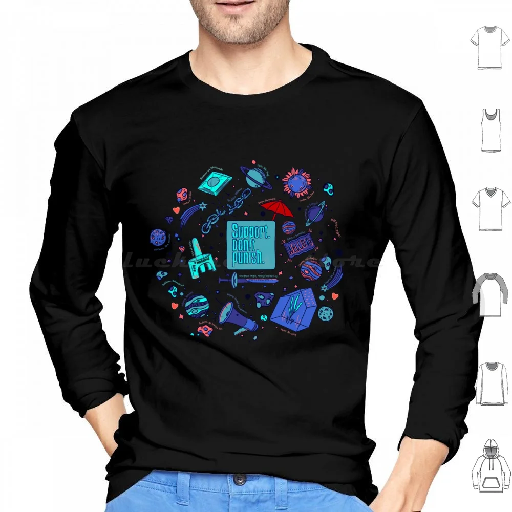 The Universe Of Supportdonpunish-By Laura Josunhee Hoodie cotton Long Sleeve Harm Reduction Naloxone Drugs Narcan