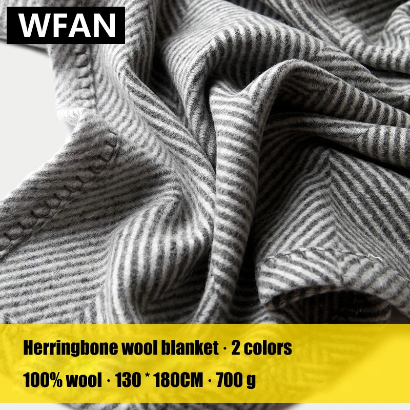 

Diagonal striped wool cashmere blanket for home travel, Soft large shawl for autumn and winter warmth, Aircraft blanket