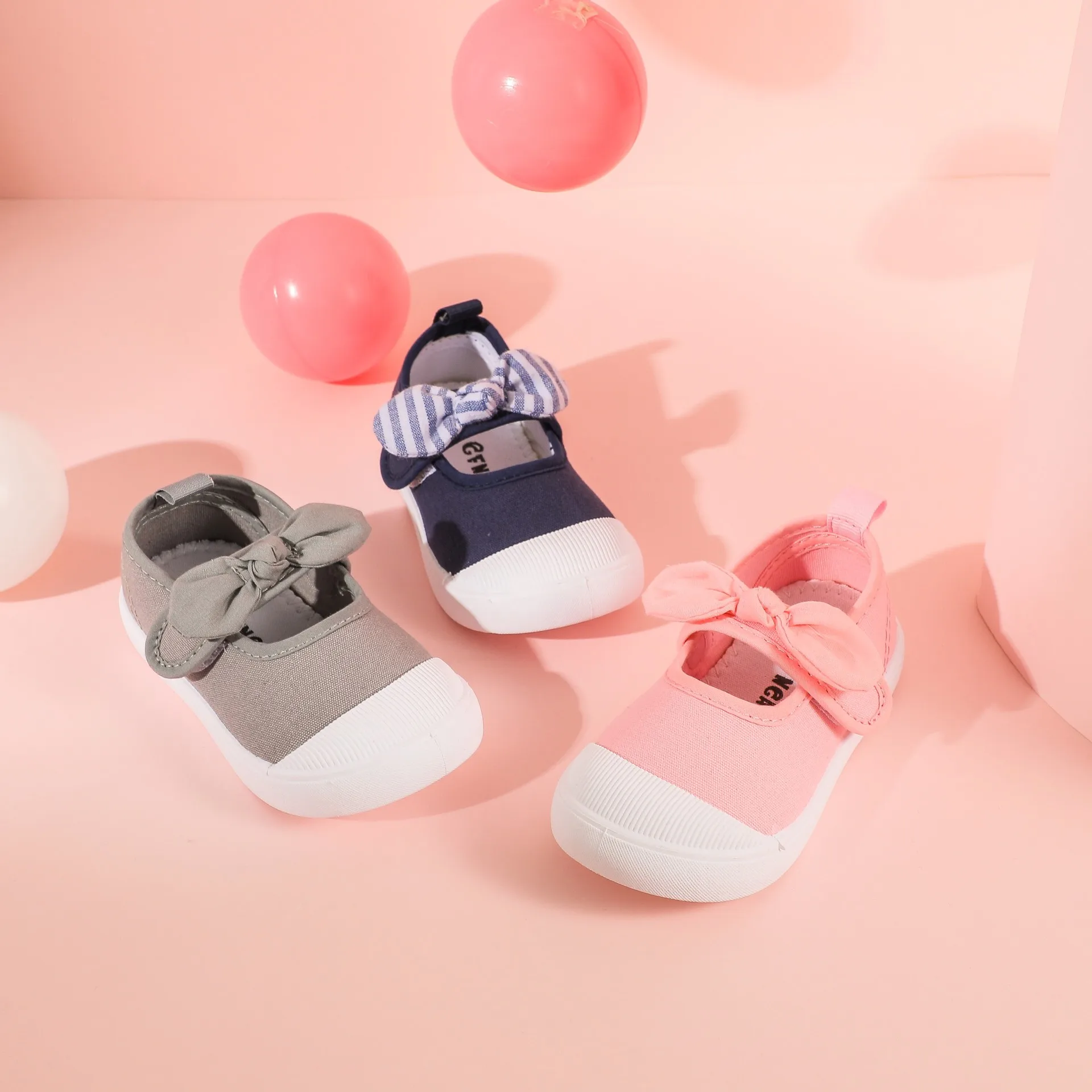 Toddler Girl\'s Canvas Shoes 2024 New Fashion Bowknot Flower Sweet Casual Shoes Children Breathable Flats Soft Comfy Kids Shoe