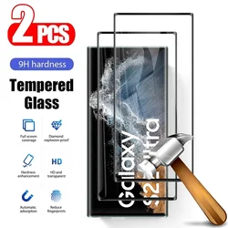 2PCS Tempered Glass For Samsung Galaxy S22 Ultra S21 S23 Plus Protective Glass For s20 s21 FE S23 Plus s22 Screen Protector Film