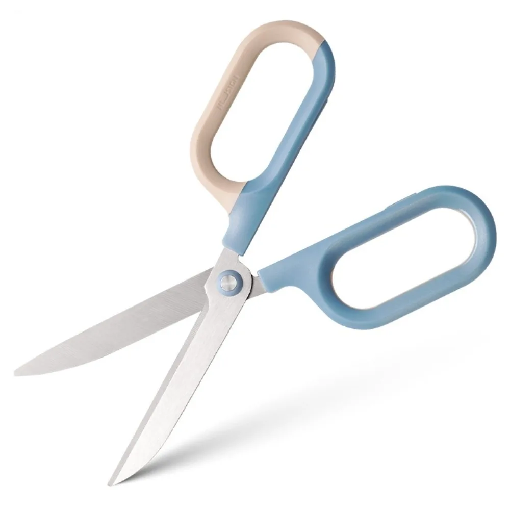 

Stainless Steel Stationery Scissors Large Loop Handle Double Color Household Scissors Hitting Color 18cm Paper Scissors