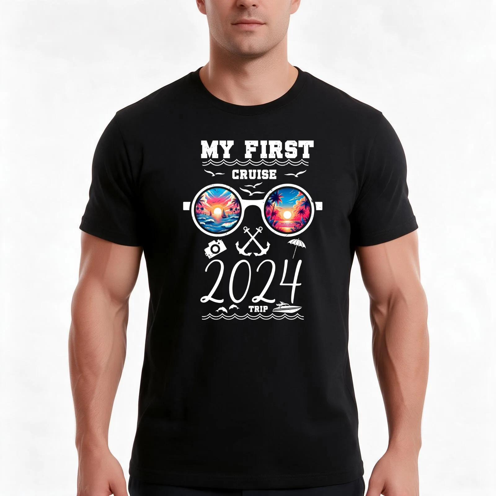 My first cruise 2024 trip Cruise vacation vintage T-Shirt, Summer Casual Cotton Tee, Oversized Streetwear Tops, Unisex Men Women