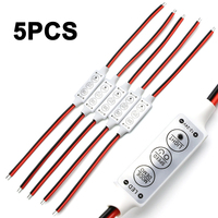 5Pcs Mini 12V-24V LED Light Dimming 3 Keys Single Color LED Controller Brightness Dimmer Driver for 3528 5050 Led Strip Light