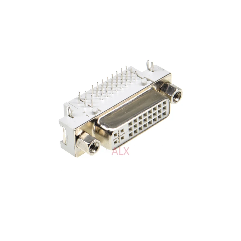 5PCS DVI Interface DVI 24 + 5 pin 90 degrees plate inserted female connector socket for computer monitor