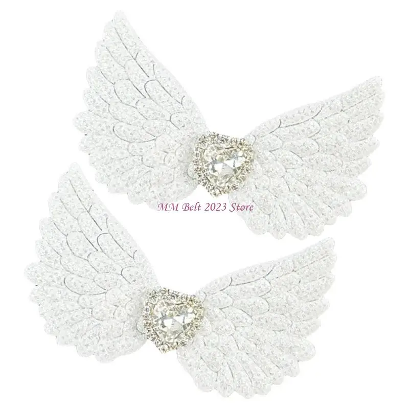 49ME Girl Flat Clip Hairpin Wing Gothic Heart Glitter Balletcore for Women Girl