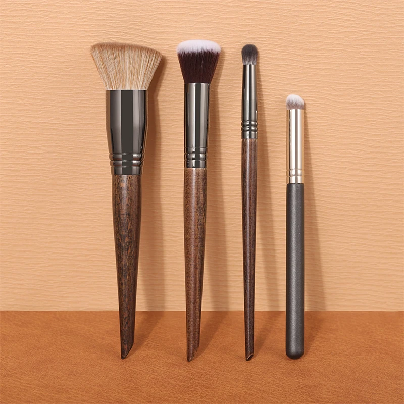 OVW Concealer Brush 4PC Synthetic Fluffy Tapered Curved Shape For Building Face Makeup Brush Tools