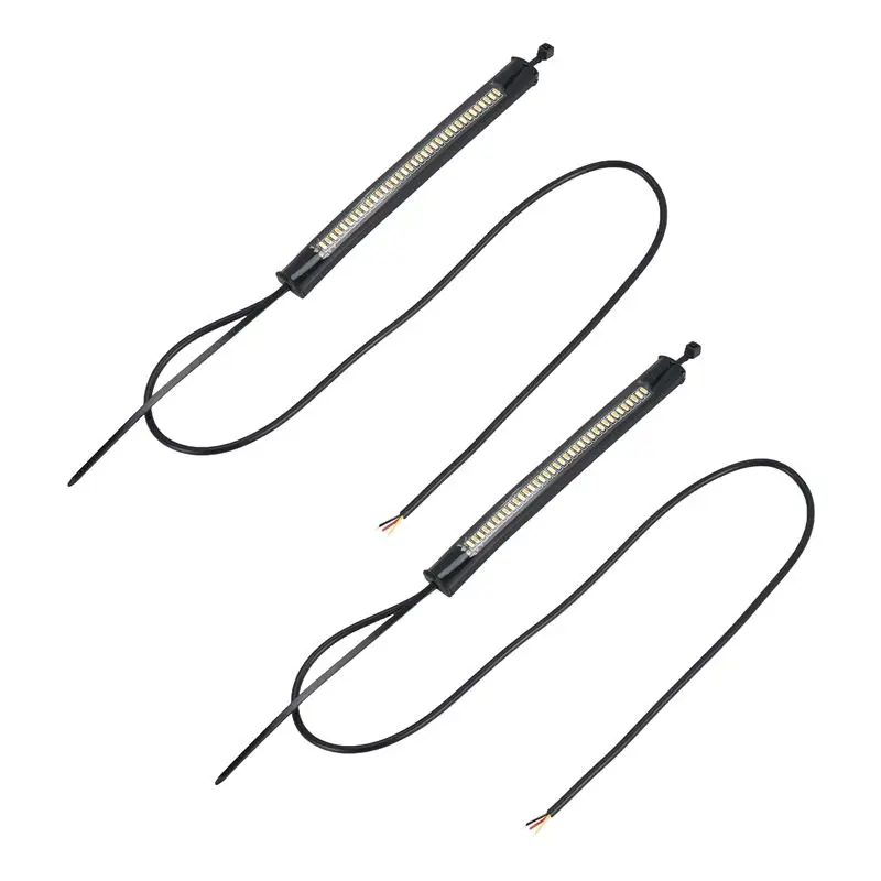 A58X-Flexible Switchback Dual-Color White & Amber Motorcycle LED Fork Turn Signal DRL Daytime Running Light Waterproof