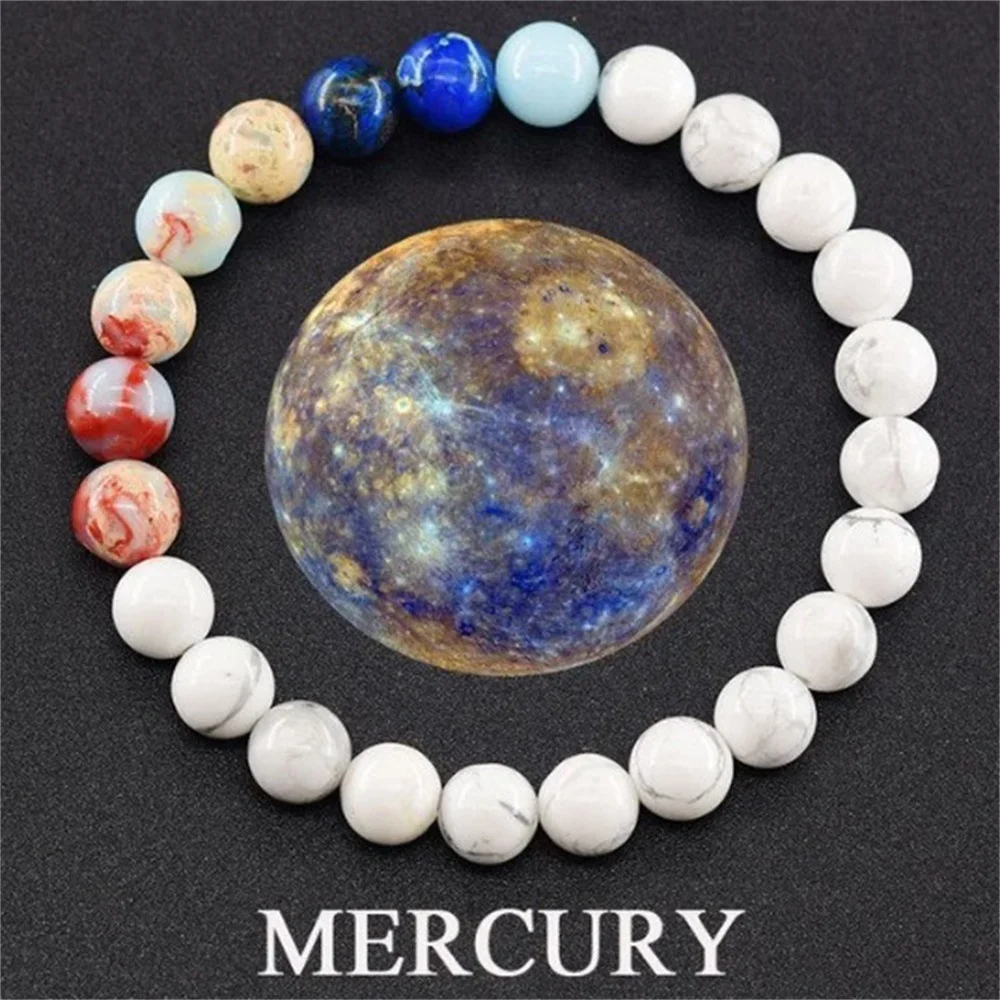 Eight Planets Bead Bracelet Men Women Natural Stone Universe Solar System Earth Moon Saturn Neptune Planet Handmade Jewelry Gift