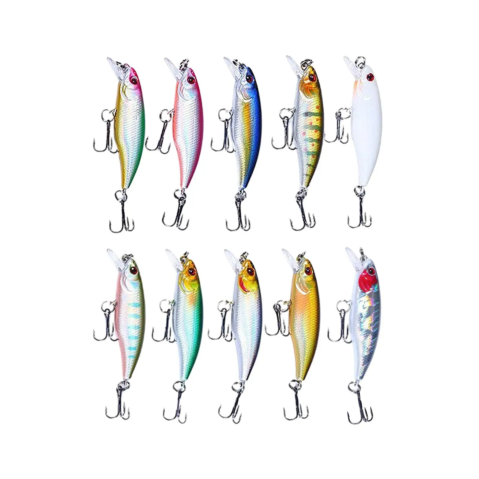 

10-штучные рыболовные приманки, реалистичные искусственные приманки для морского озера и реки