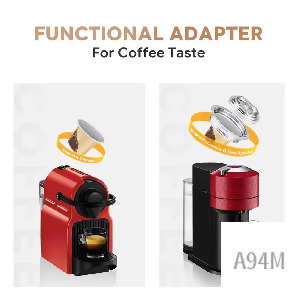 

9M-Reusable Capsule Adapter 40Ml For Vertuoline Vertuo Next Machine Compatible For Nespresso Coffee Capsule Pods