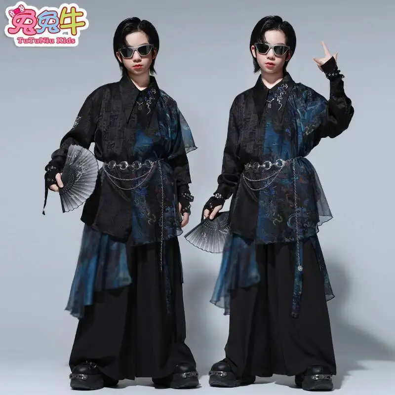 New Fiesta Carnival Halloween Cos Cosplay Street Dance Streetwear Chinese Style Performance Hip-hop Children Rev The Engine