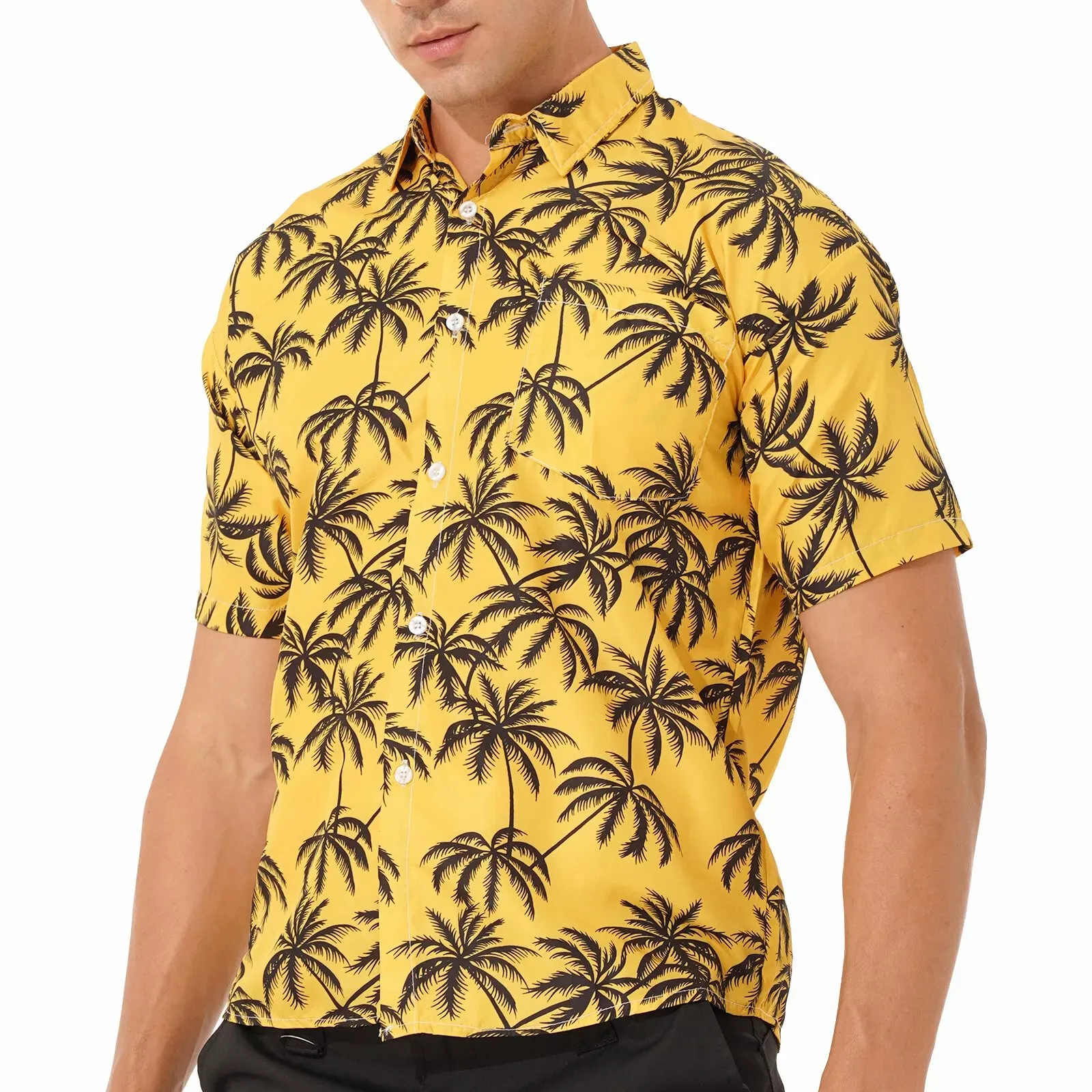 

Hawaiian floral Men Shirt Short Sleeve Beach Vacation Men summer Refreshing Shirt Loose Shirt