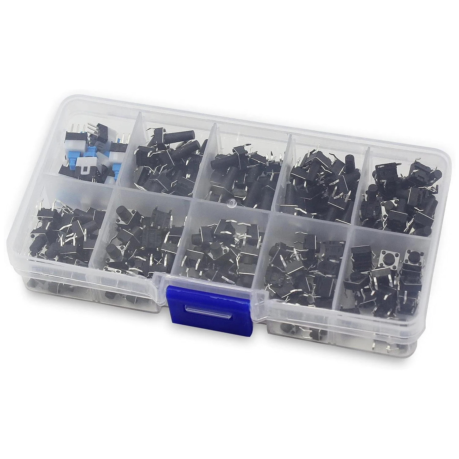 180Pcs Tactile Push Button Switch 10 Values 6x6mm Micro Momentary Tact Button Switches Assortment Kit