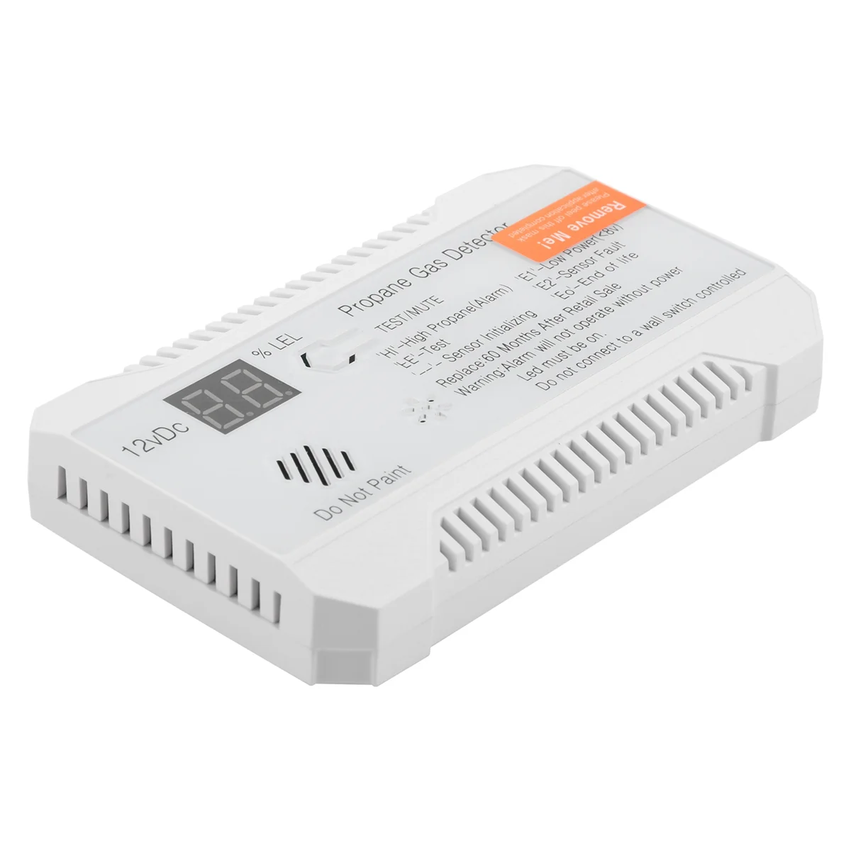 Propane Detector 12V LPG Natural Gas Sensor Leak Alarm 85DB Siren for Car RV Home Digital Propane Tester Meter(White) image 3