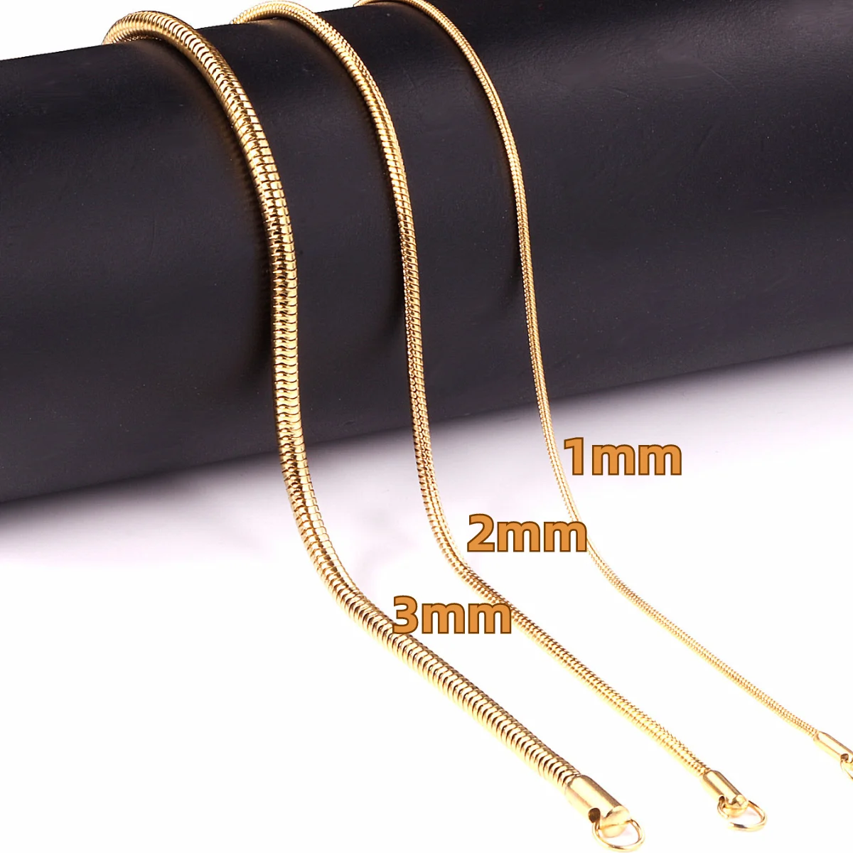 ASON Stainless Steel Snake Chains Inoxidable 1/2/3MM Rope Round Chain Necklaces for Pendant High Quality Choker Jewelry Gifts