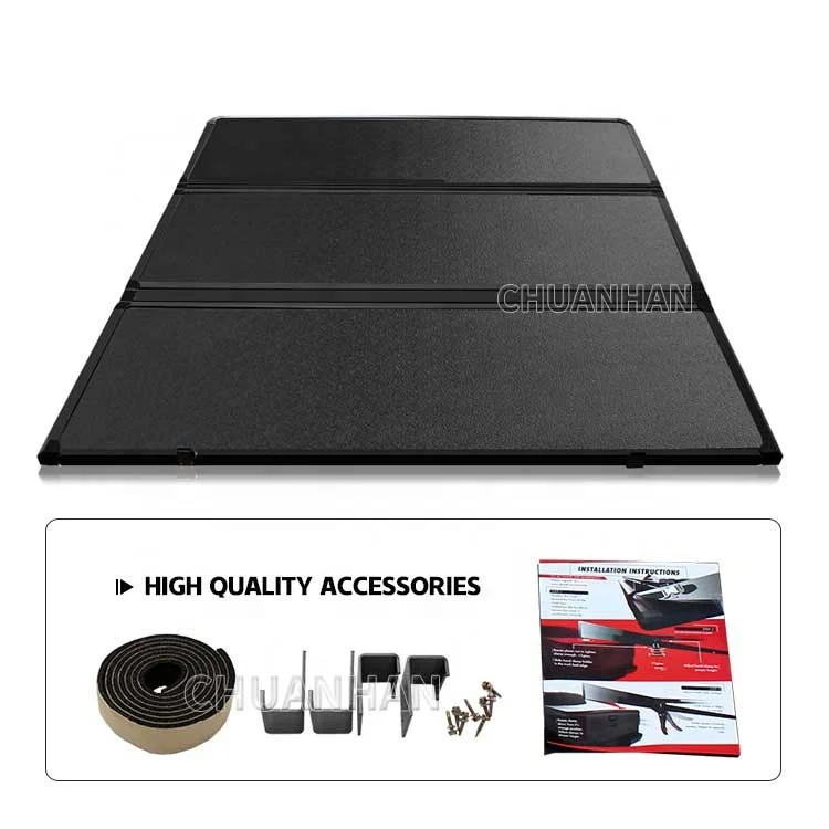 Hard Tri fold Aluminum tonneau cover for nissan navara np300 D40 D22  mazda bt50