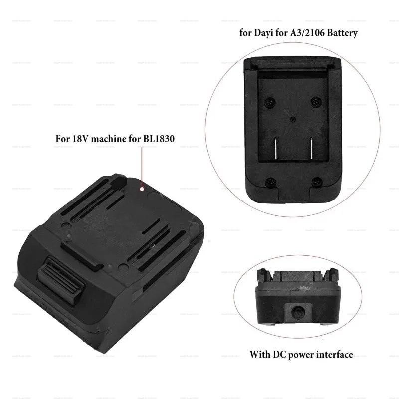 

1PCS Battery Adapter Cable Connector With 18V Li-ion Battery DC Power Interface For A3/2106 Battery Converter Power Tools Parts
